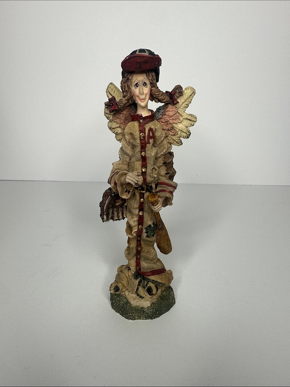 Boyd Bears Angel Sculpture in Beige and Red 7”